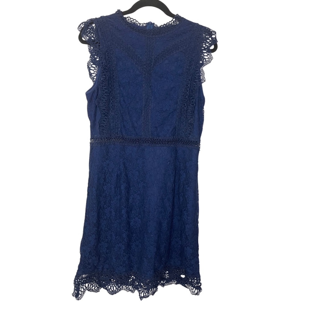 SHEIN Navy Blue Lace Sleeveless Dress